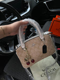 Coach Lillie Carryall marron & blanc